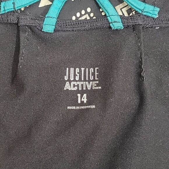 𝅺justice Active Girls size 14 Leotard Cute Criss Cross Back and Beautiful Gold - Picture 4 of 5